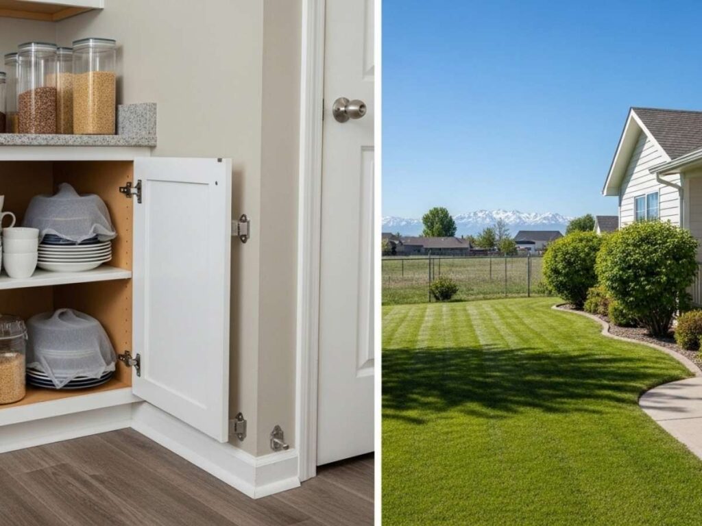 Southeast Idaho home showing both indoor and outdoor pest control preparation steps.