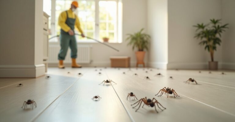 spiders after pest control treatment