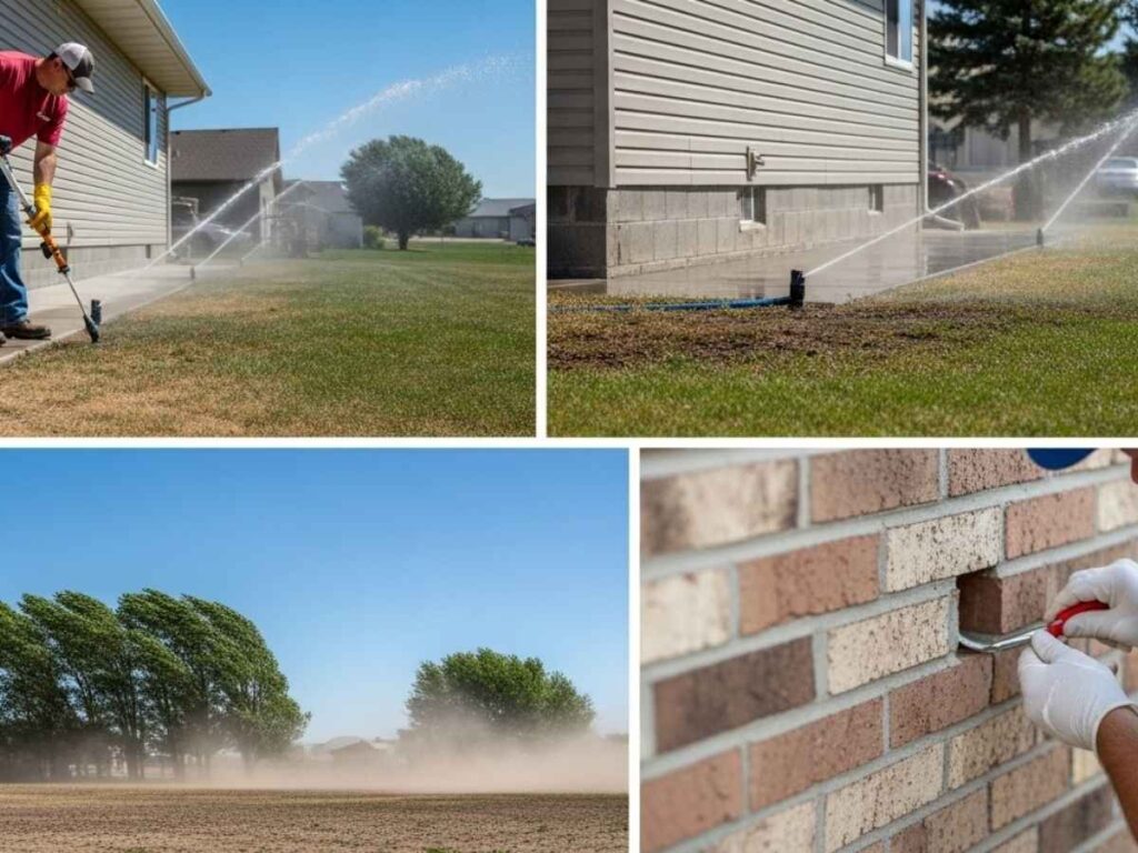 Environmental factors like irrigation, wind, and foundation gaps affecting pest control treatment longevity in Southeast Idaho.